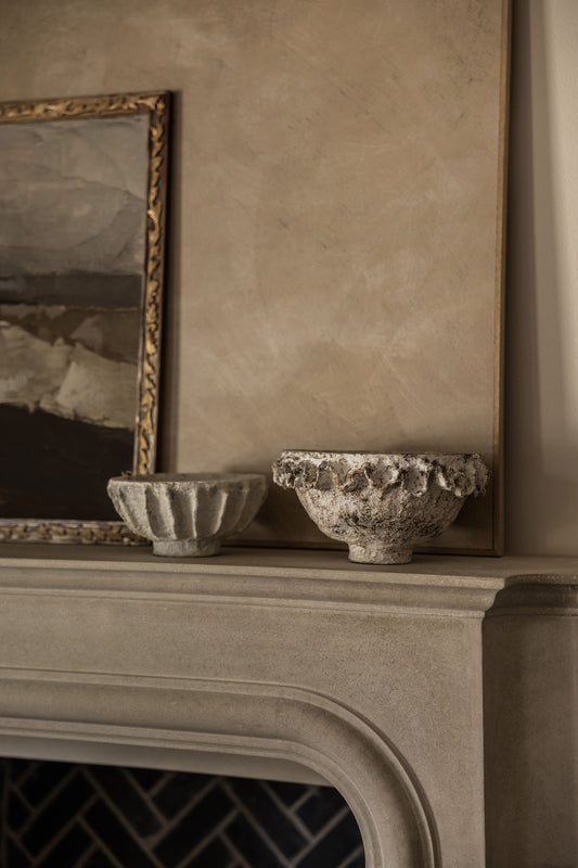 Ribbed Paper Mache Bowl