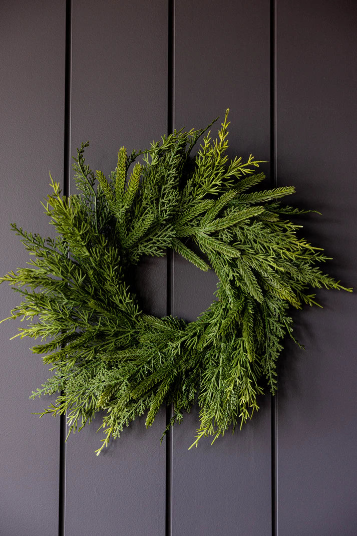 Norfolk & Cypress Mixed Real Touch 14" Wreath