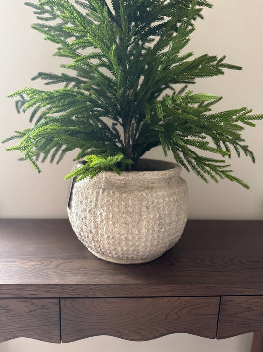 Cream Textured Pot
