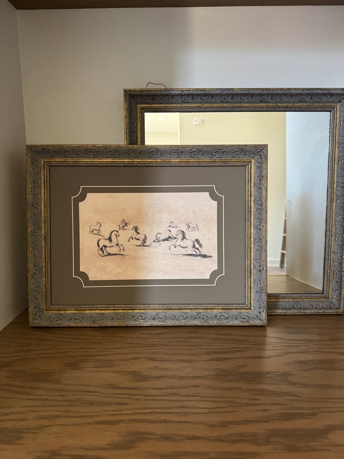 Horses Running Framed Art 16x12