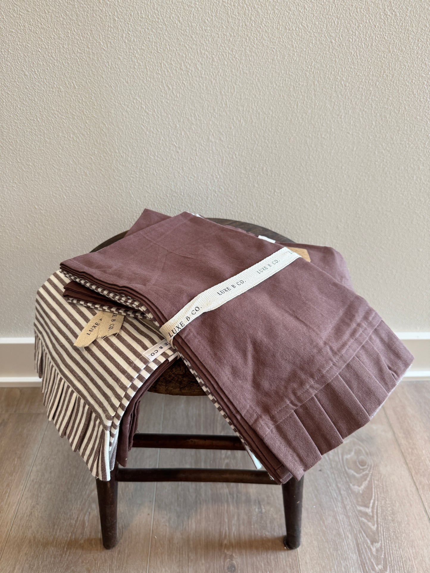 Brown and Stripe Dish Towel Set