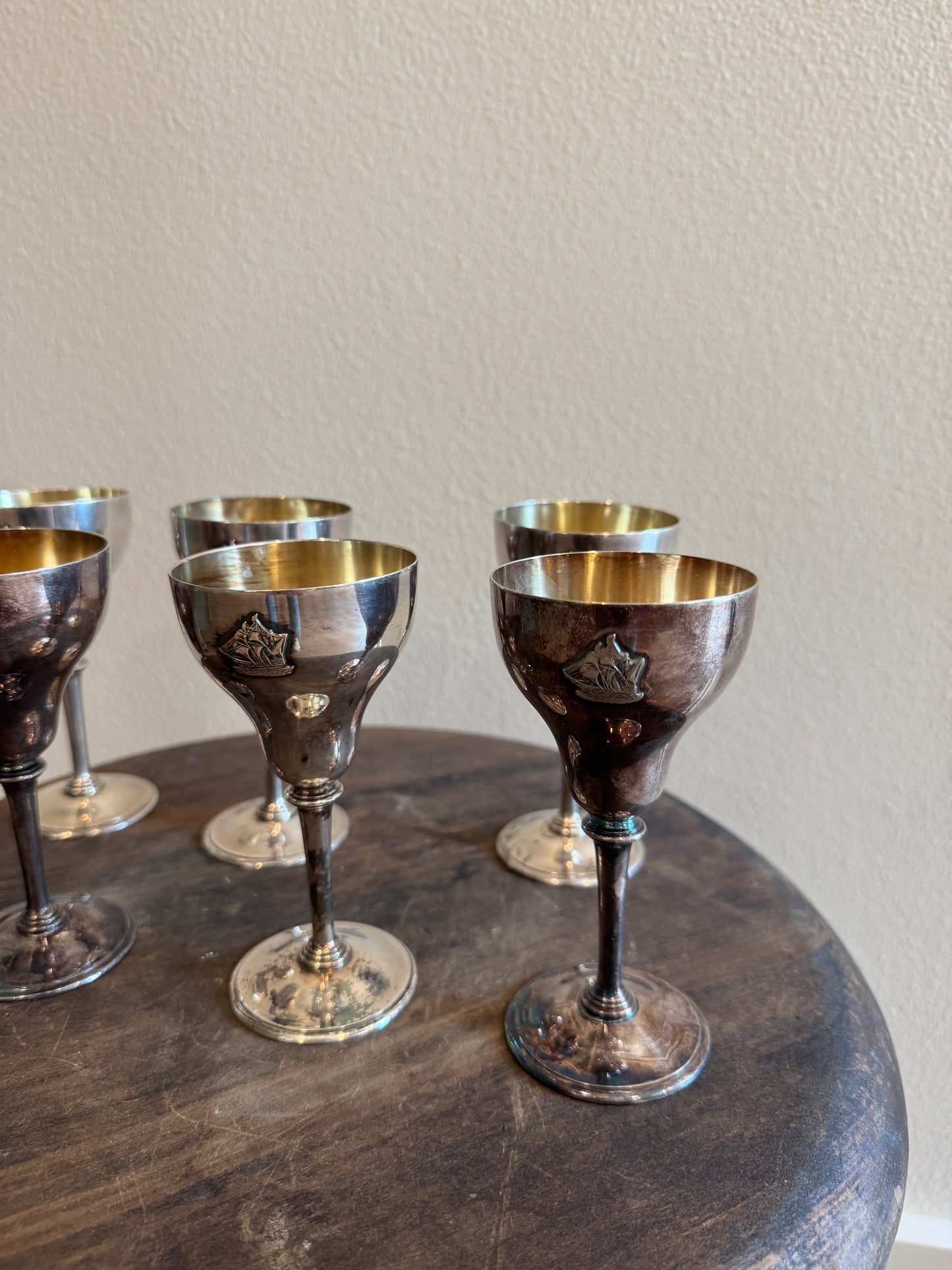 Silver Sailboat Glass Set of 6