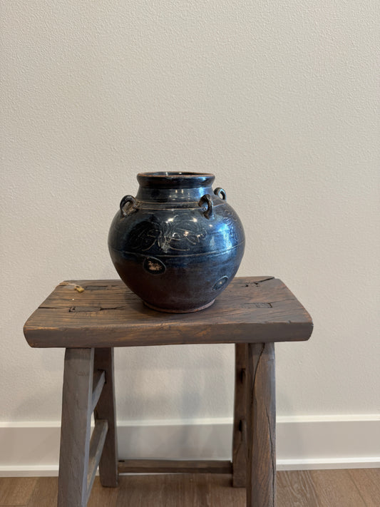 Glazed 4 Handle Pot, Small