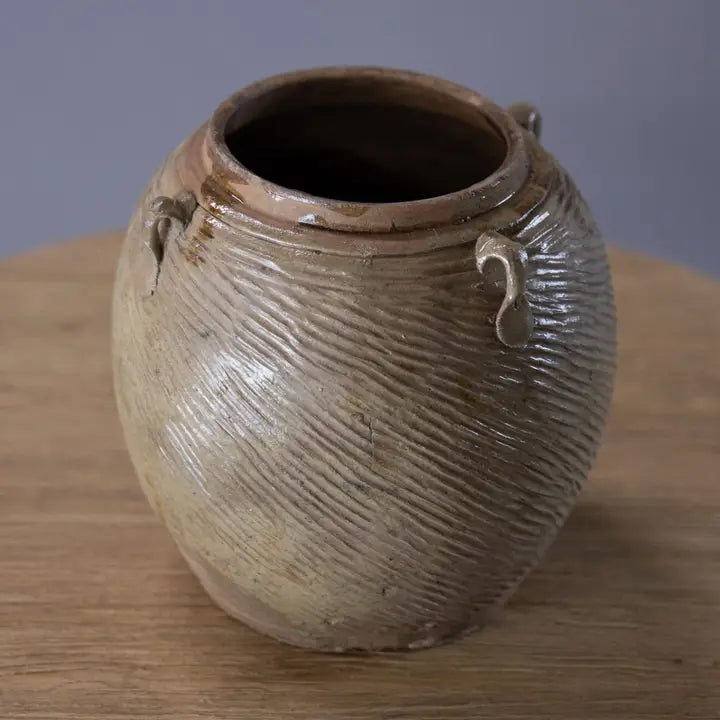 Vintage Glazed Pot with Ears