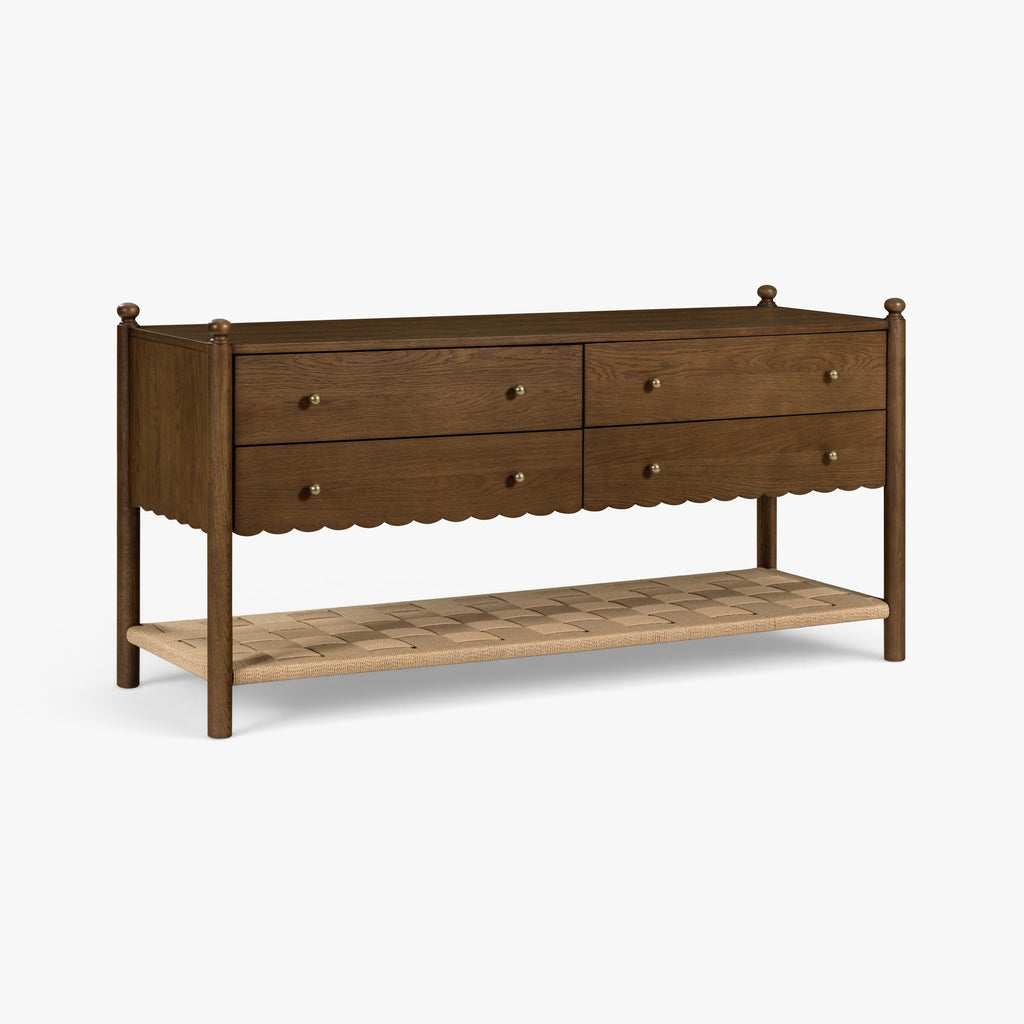 James 4-Drawer Oak Dresser
