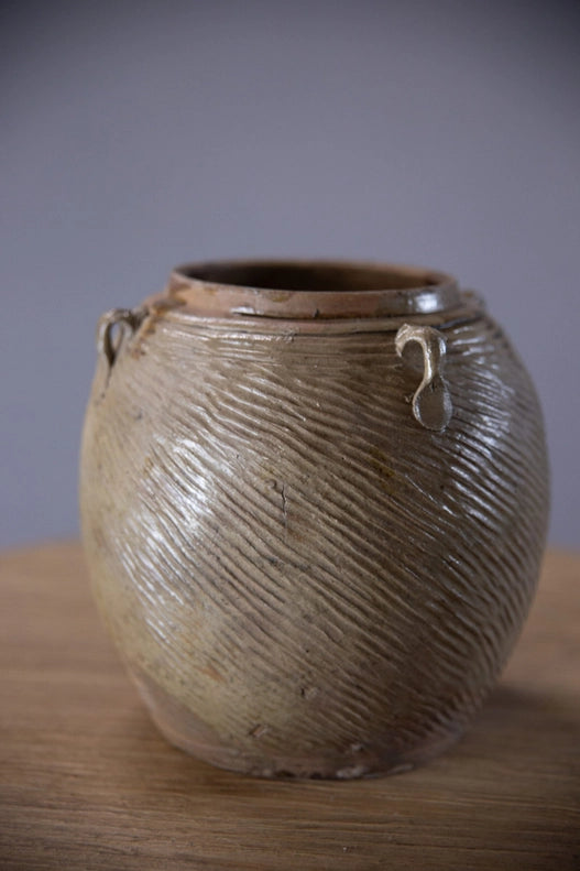 Vintage Glazed Pot with Ears