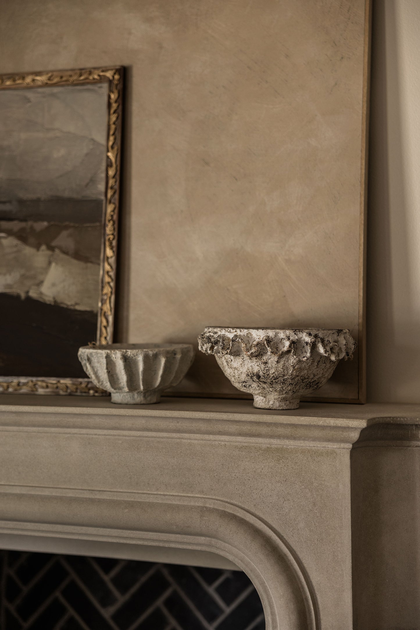 Ribbed Paper Mache Bowl