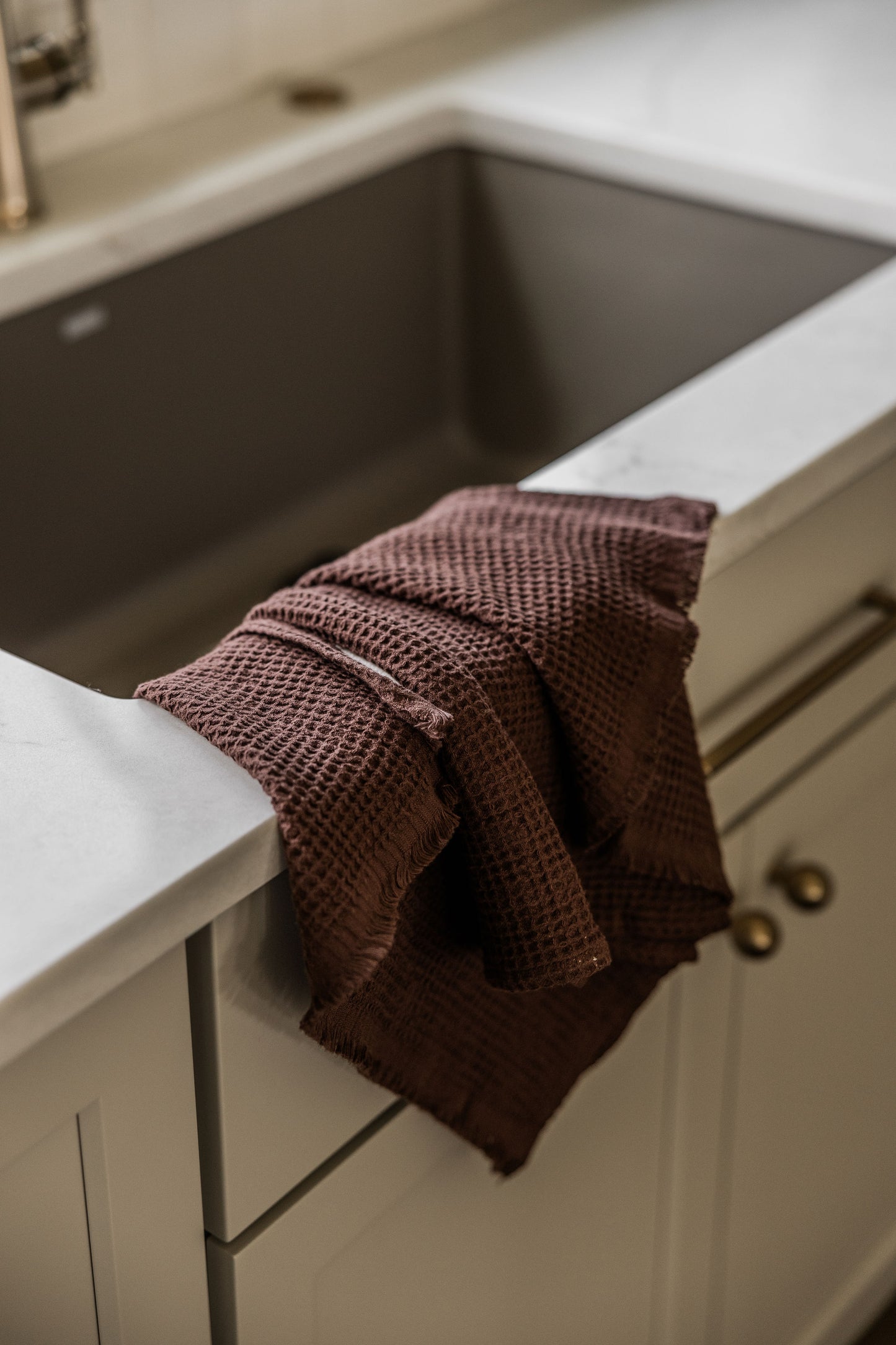 Raisin Brown Waffle Dish Towel