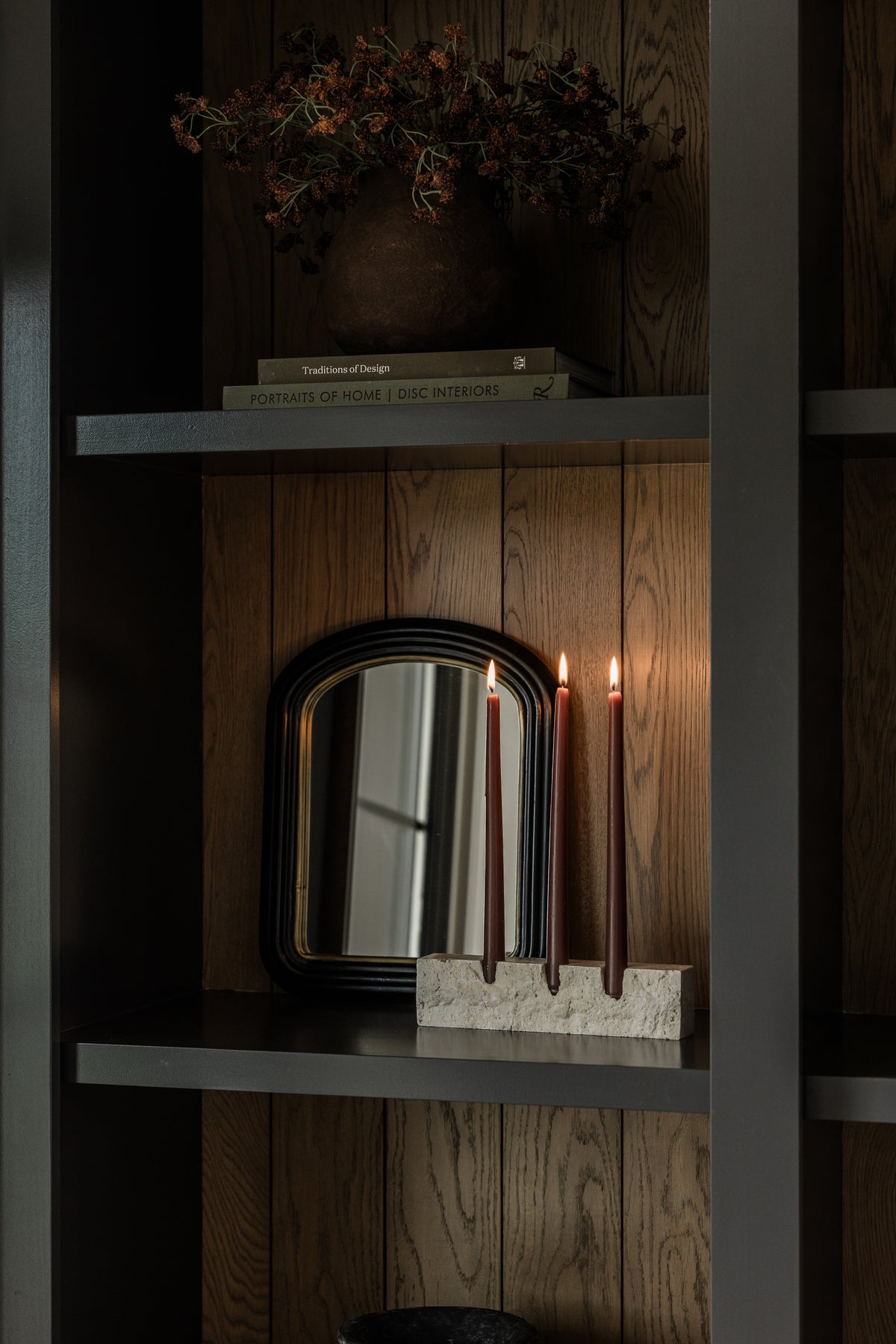 Northfield Travertine Candle Holder