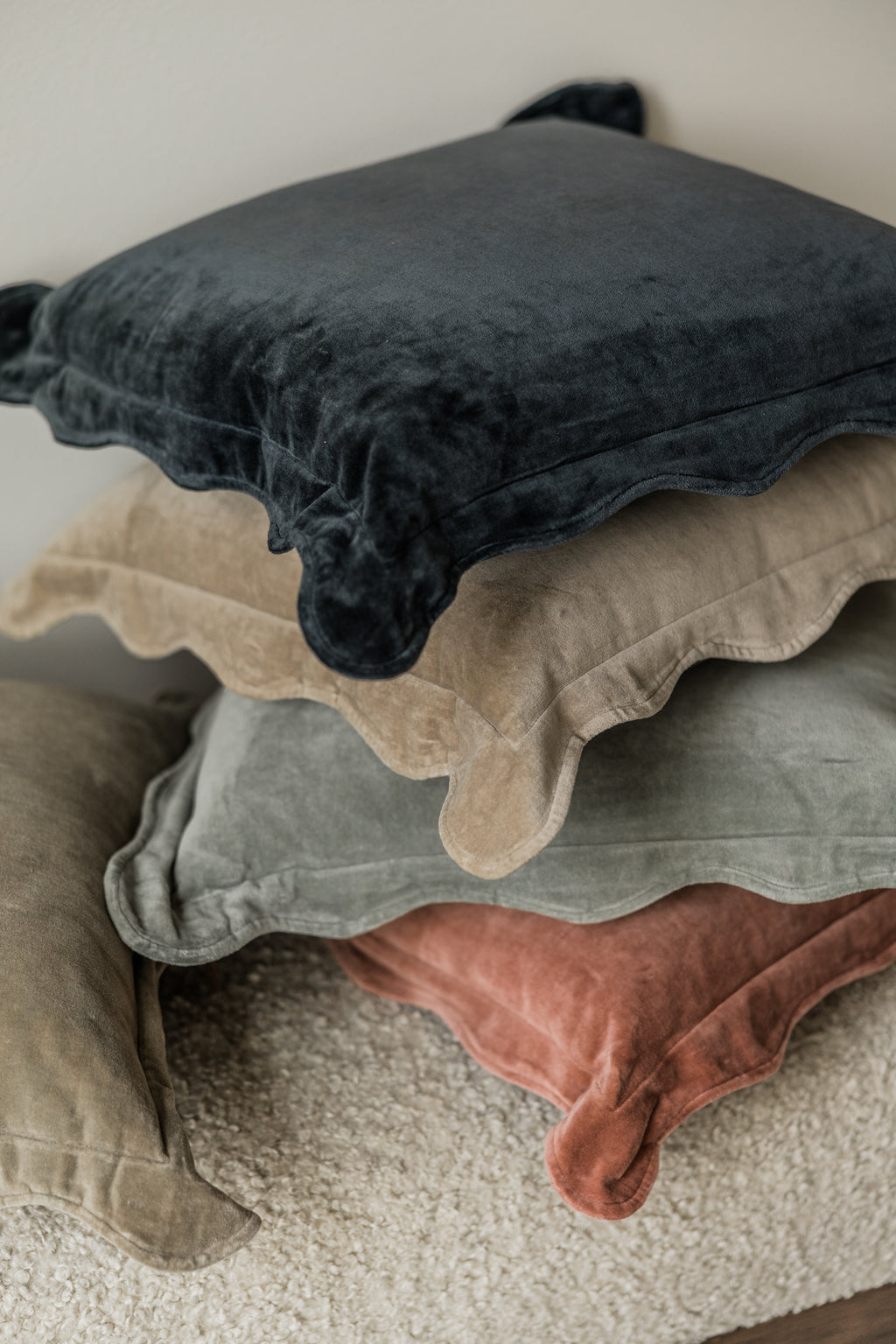Sonoma Velvet Scalloped Throw Pillow