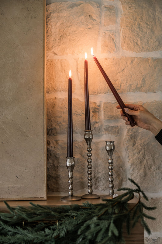 Silver Candle Holders Set of 3