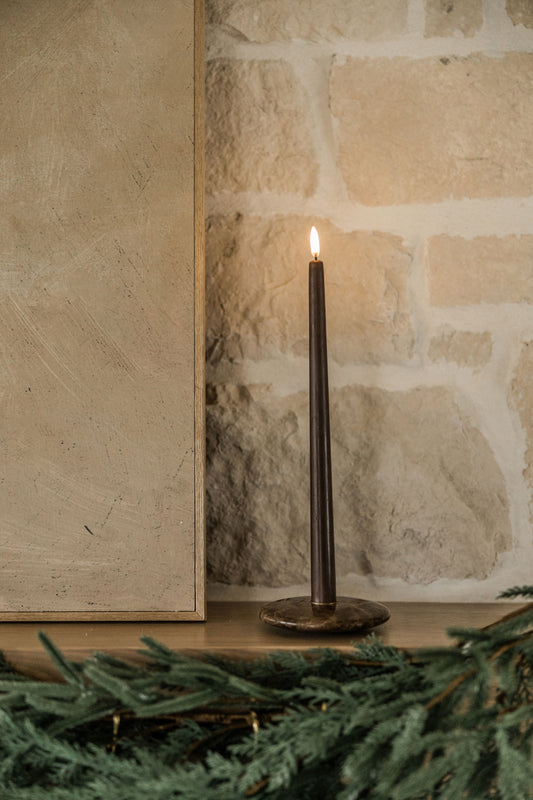 Marble Base + Taper Candle