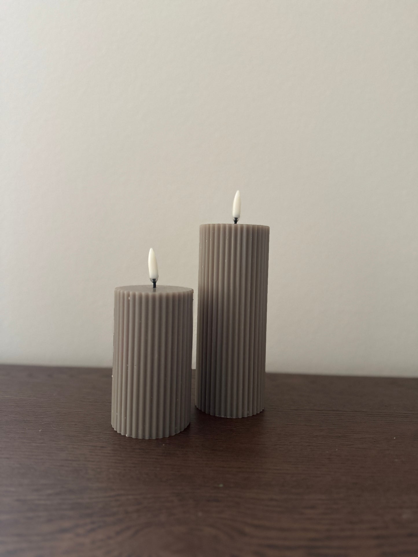Sandstone LED Pillar Candle Set