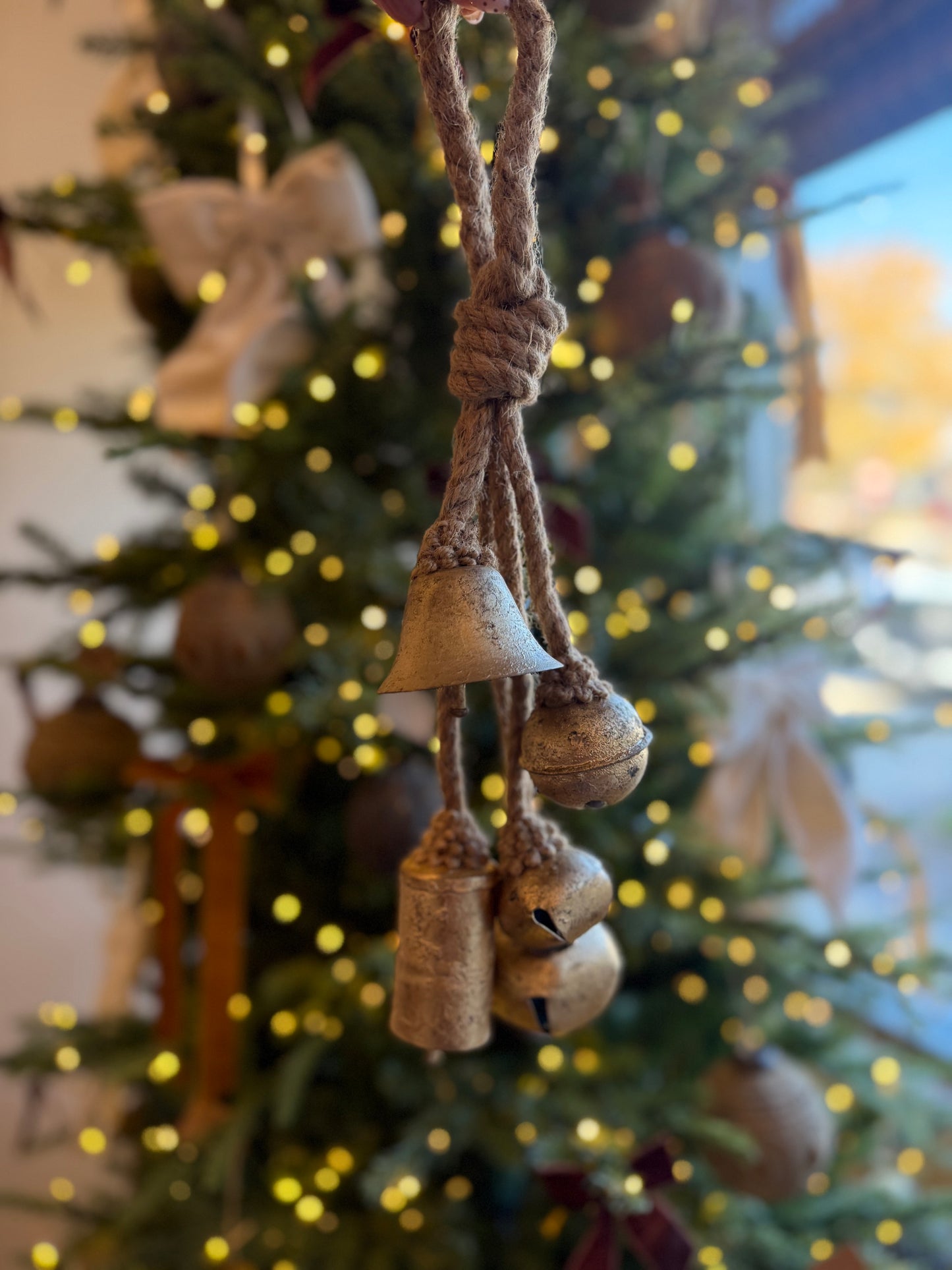 Metal Bells on Jute Hanger