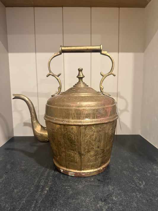 Large Vintage Brass Kettle