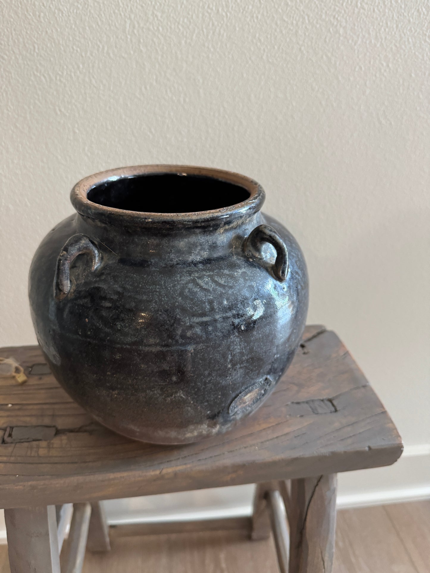 Glazed 4 Handle Pot, Small