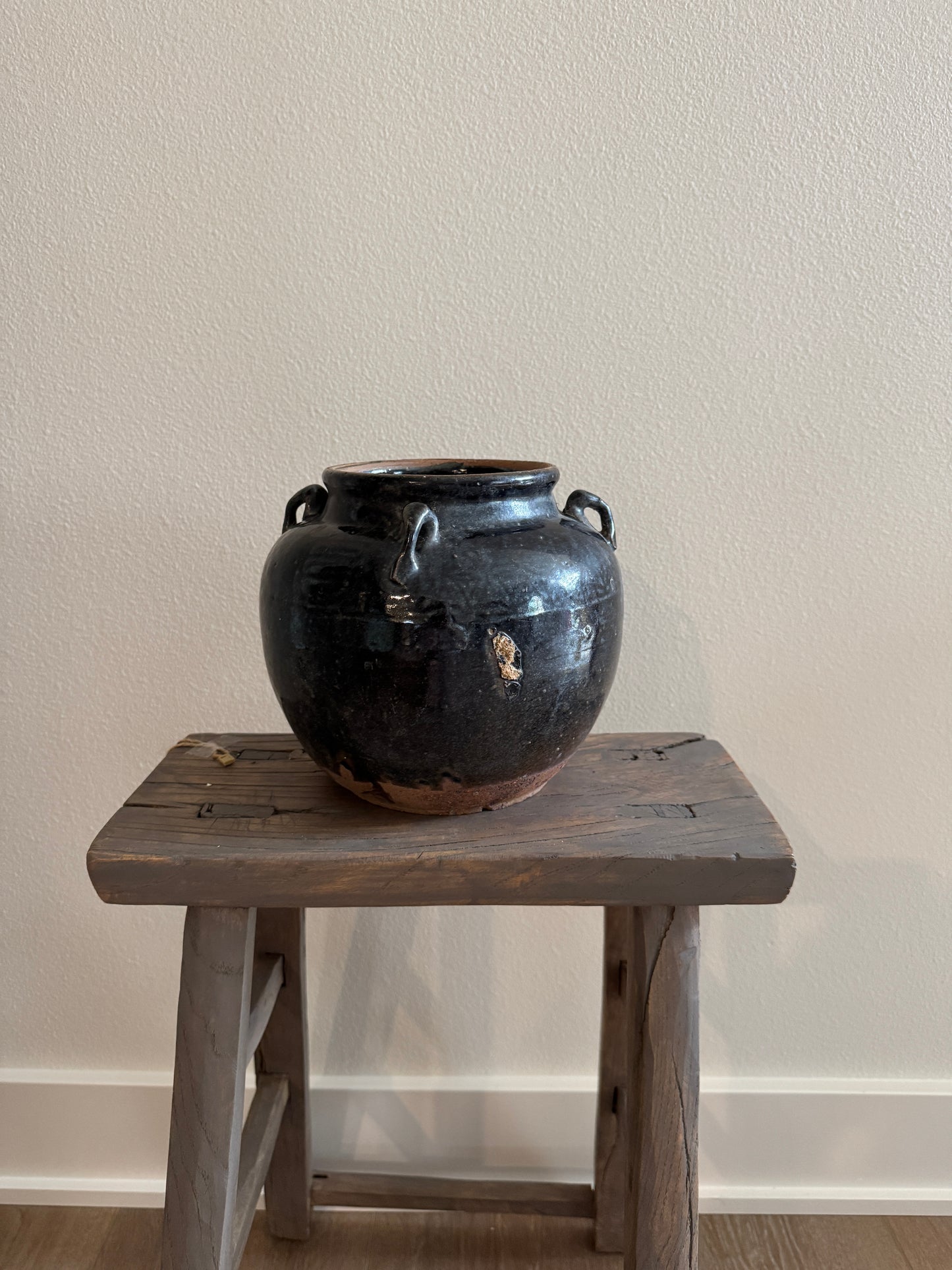 Glazed 4 Handle Pot, Small