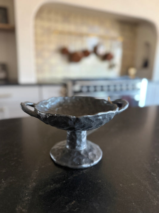 Stoneware Footed Dish w/Handles