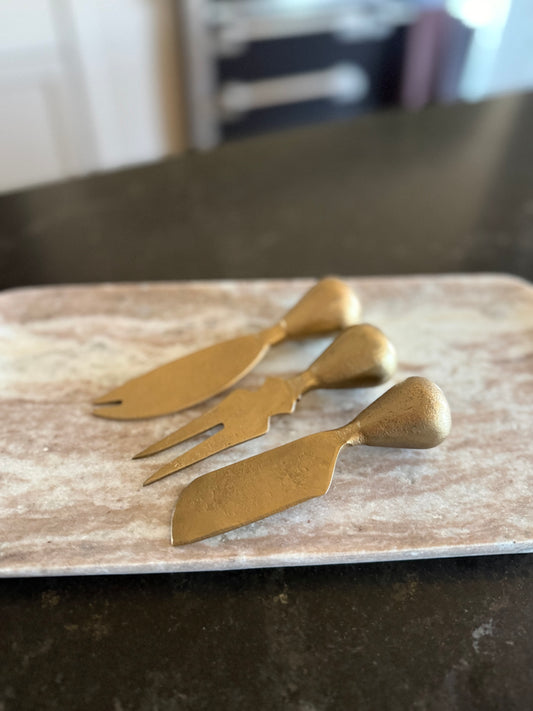 Hand Forged Iron Cheese Knives Set of 3