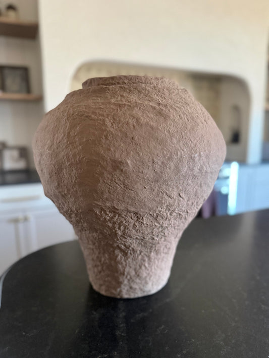 Handmade Paper Mache Vase Distressed Brown (each will vary) LOCAL PICKUP ONLY