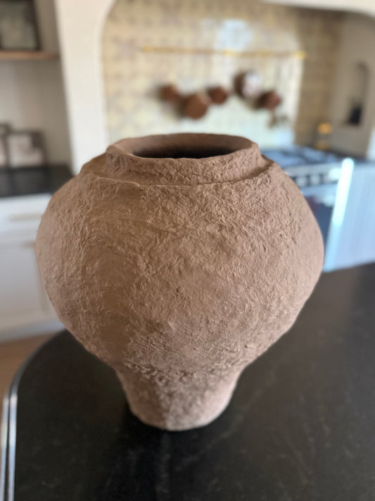 Handmade Paper Mache Vase Distressed Brown (each will vary) LOCAL PICKUP ONLY