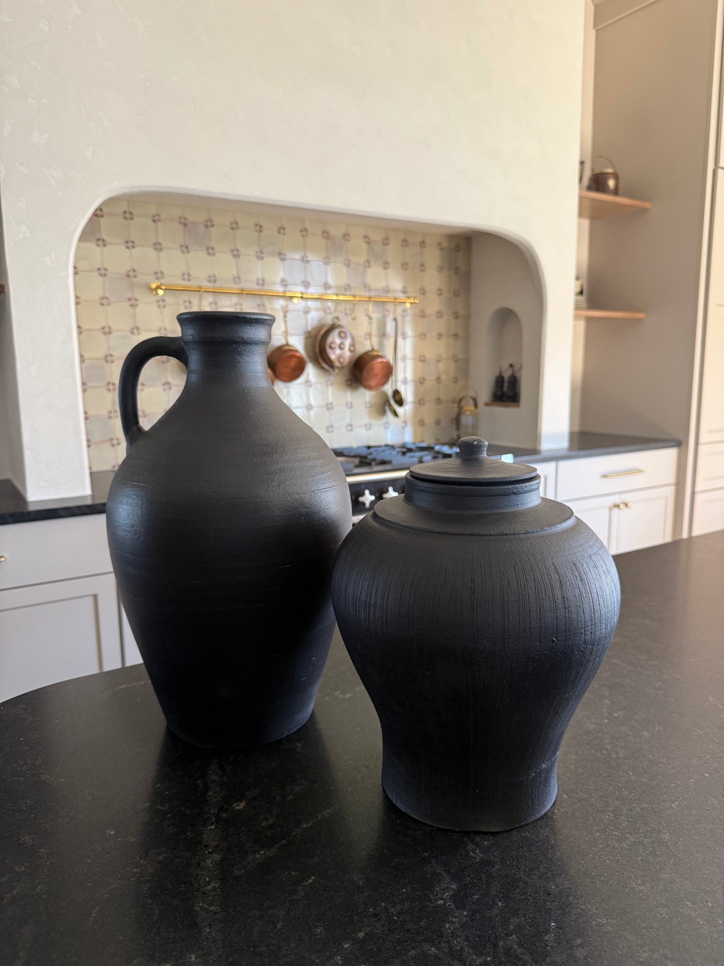 Aged Black Terracotta Vessels
