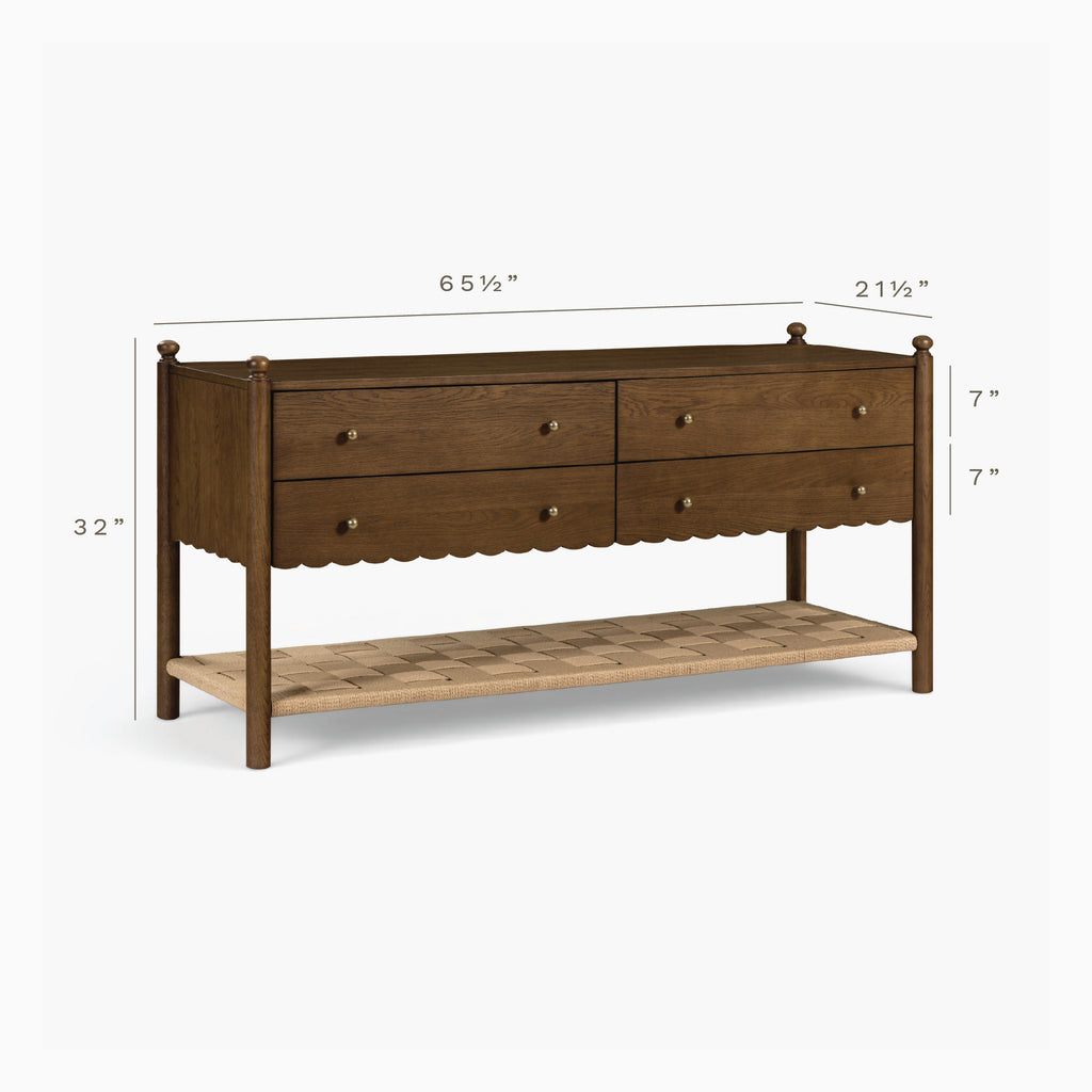 James 4-Drawer Oak Dresser
