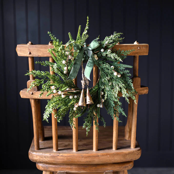 White Plum Berry Norfolk Cypress Wreath